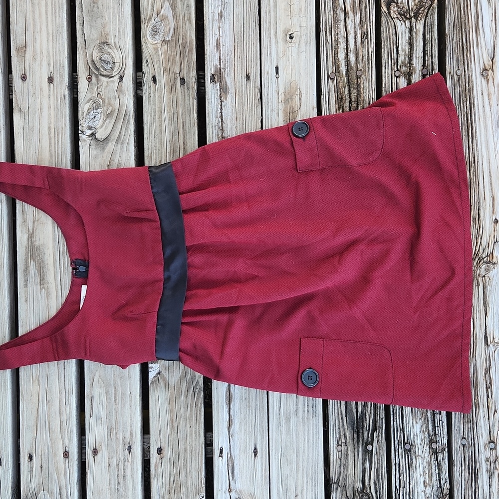 Y2K Holiday Dress Small So Front Pocket Red Black A-Line